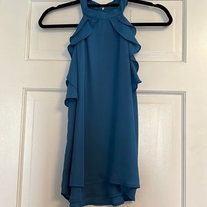 Flowy high neck sleeveless top